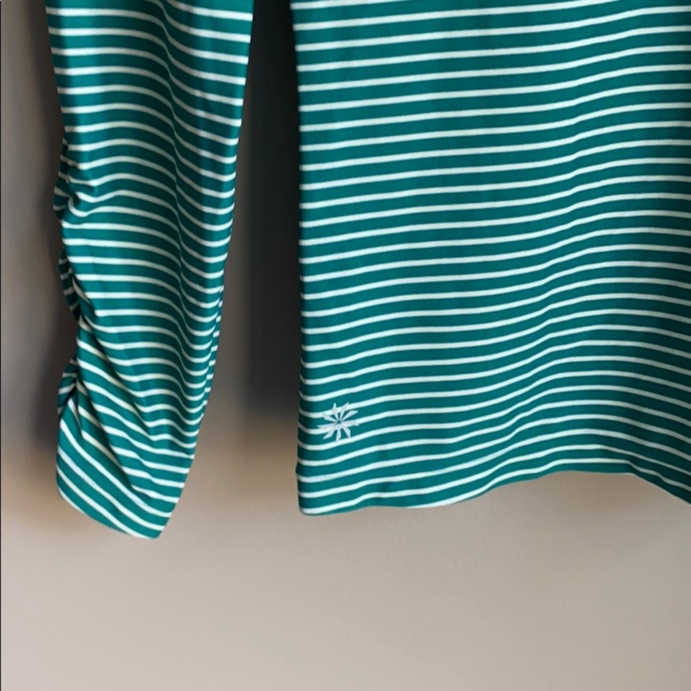 Athleta Nylon Striped Ruched Top M - Picture 2 of 7
